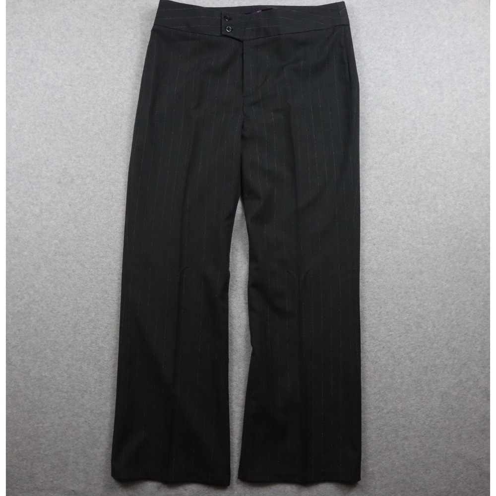 NYDJ Pants Womens 14 Flared Leg Dress Slacks Suit Business Gray Metallic Striped